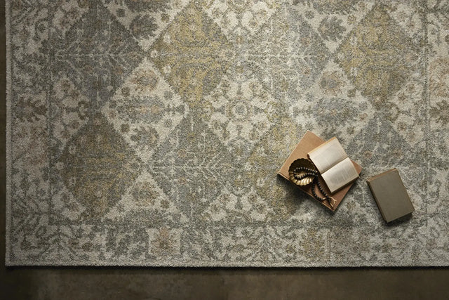 Loloi Tamryn Tam-01 Beige/Multi Rug - styled aerial 1
