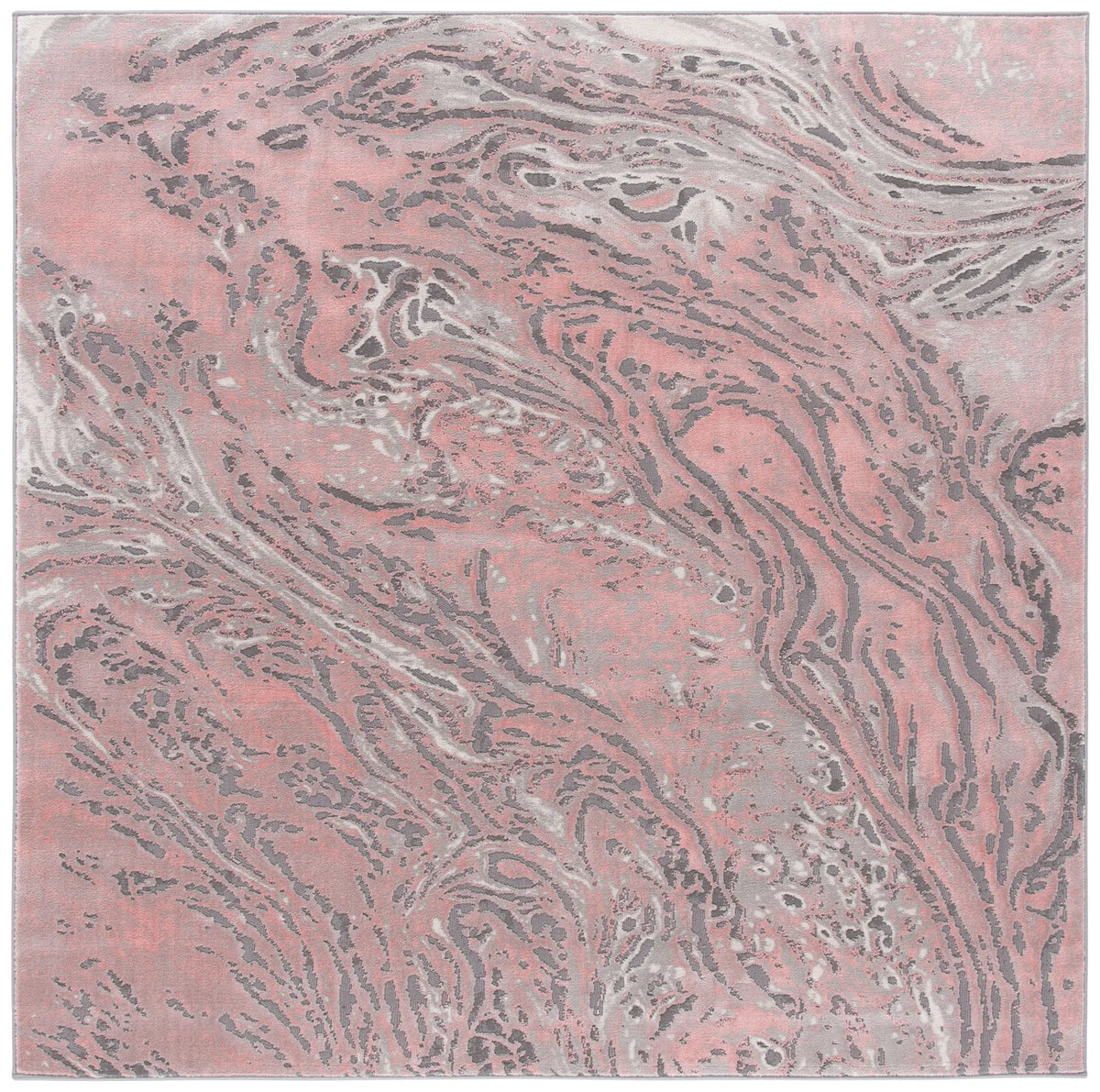 Safavieh Meadow 500 6'-7" x 6'-7" Rug in Light Grey / Pink