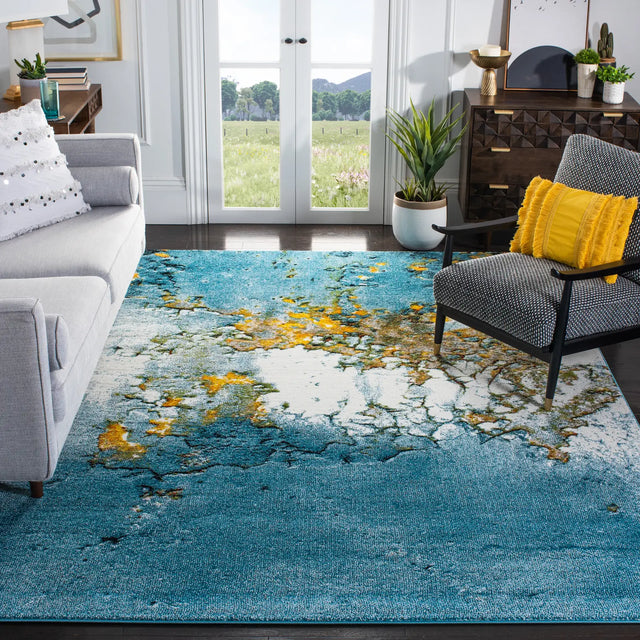 Safavieh Glacier 10'-6" x 14'-0" Rug in Blue / Gold