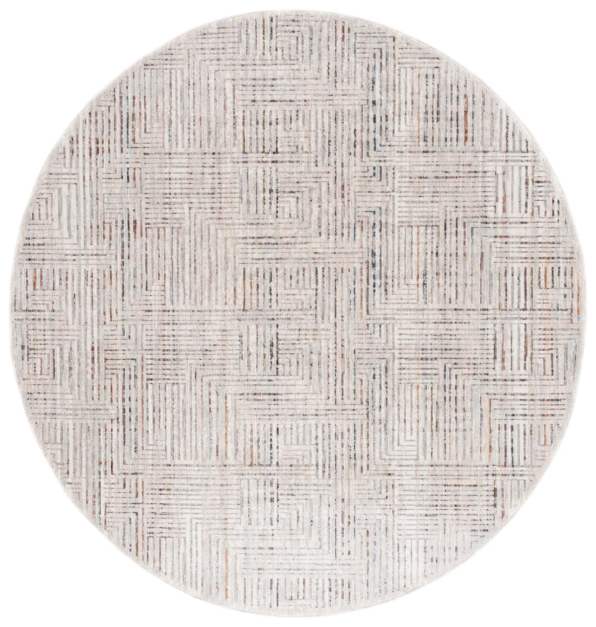 Safavieh Harlow 6'-3" x 6'-3" Rug in Ivory Grey / Rust