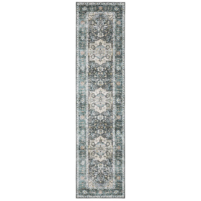 Oriental Weavers Machine Washable Charleston Cha01 Blue/ Ivory Rug - runner