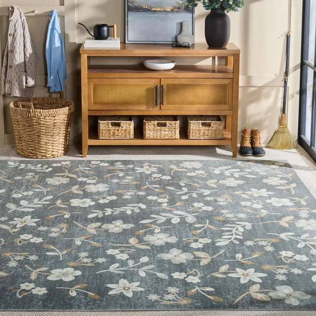 Safavieh Martha Stewart Washable 8'-0" x 10'-0" Rug in Dark Grey / Beige