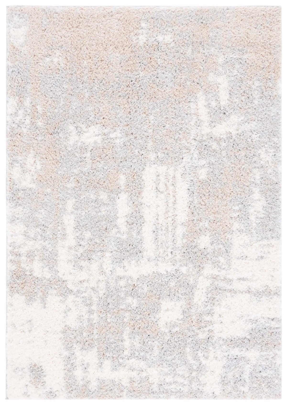 Safavieh Lindsay Shag 4'-0" x 6'-0" Rug in Grey / Ivory Beige