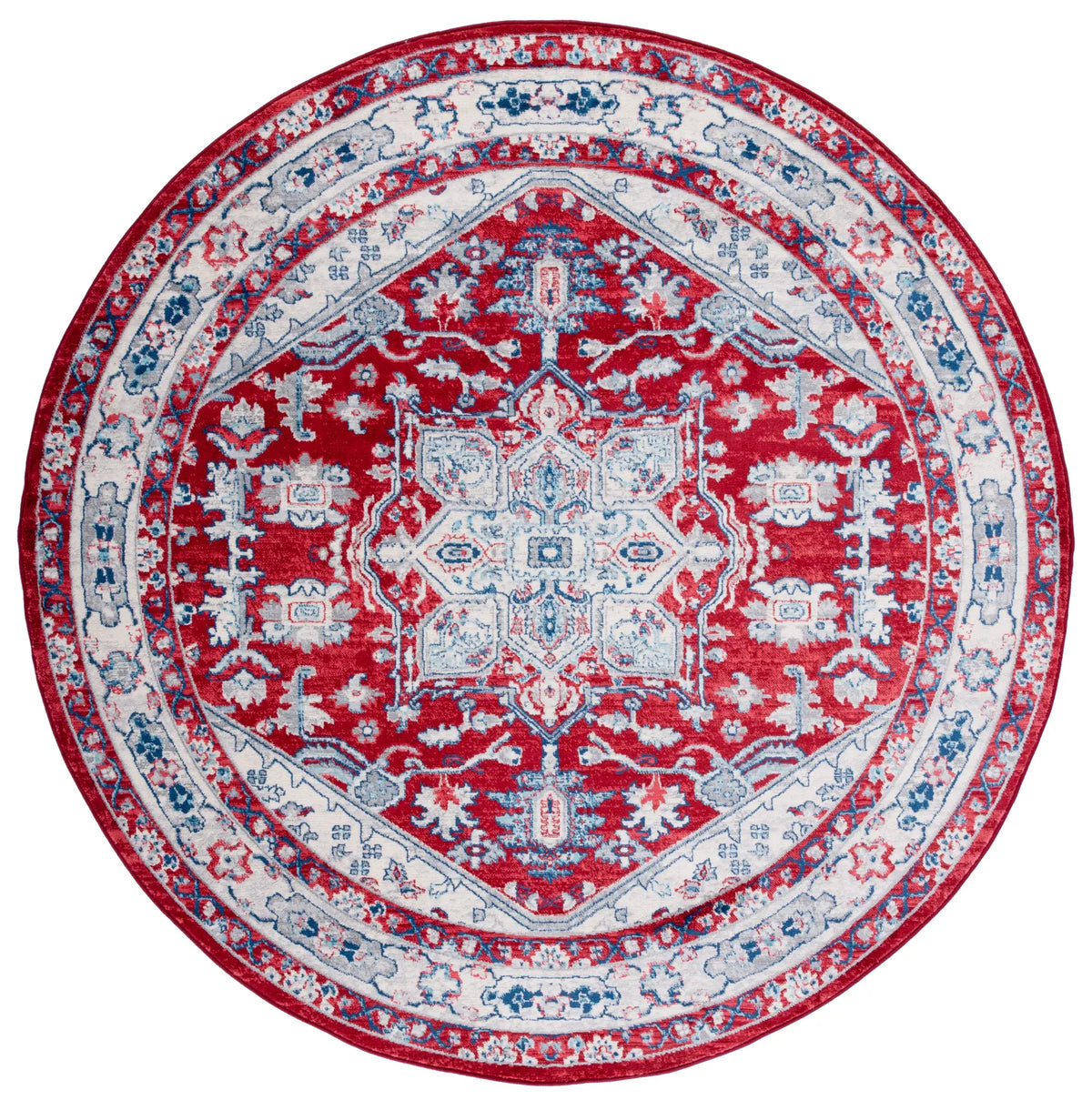 Safavieh Brentwood 6'-7" x 6'-7" Rug in Red / Ivory