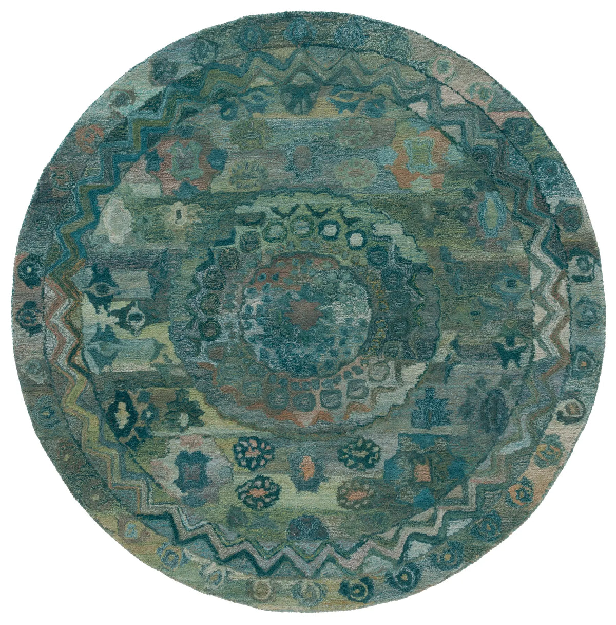 Safavieh Anatolia 5'-0" x 5'-0" Rug in Aqua / Green