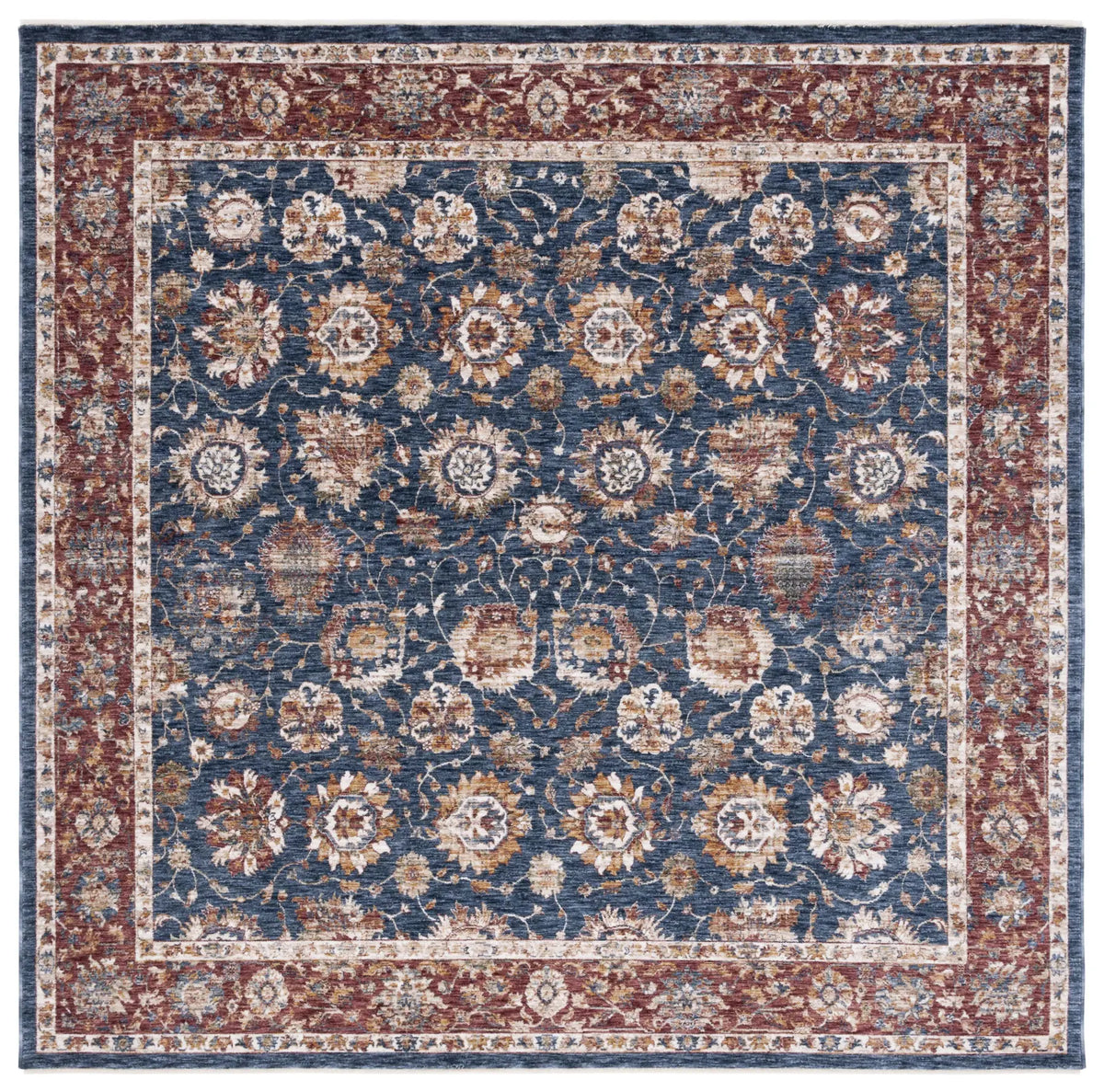 Safavieh Heirloom 700 6'-7" x 6'-7" Rug in Navy / Rust