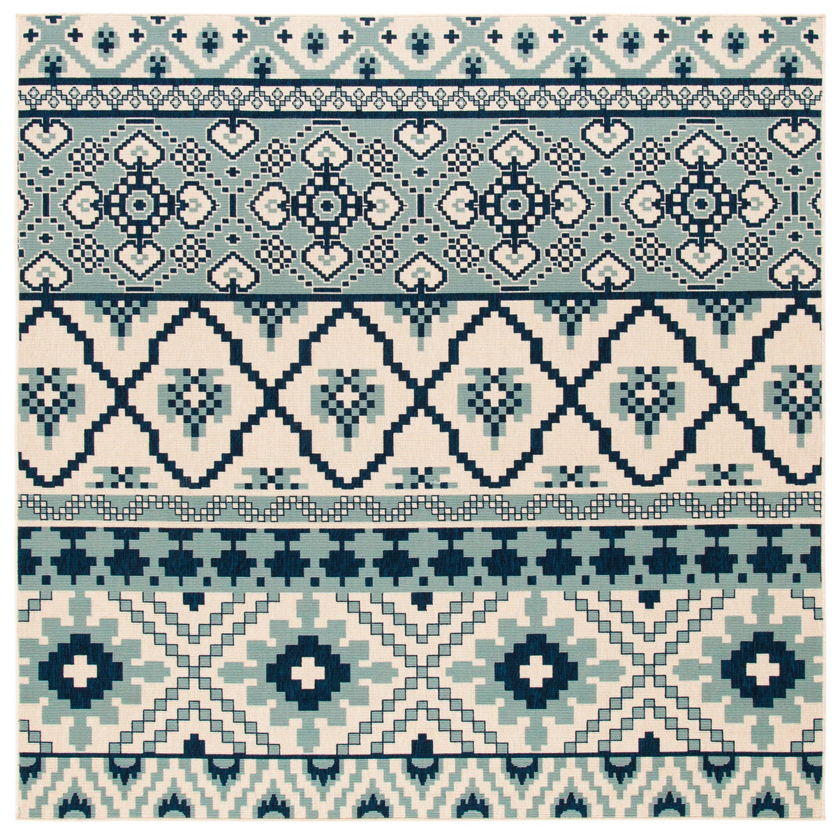 Safavieh Veranda 6'-7" x 6'-7" Rug in Turquoise / Blue