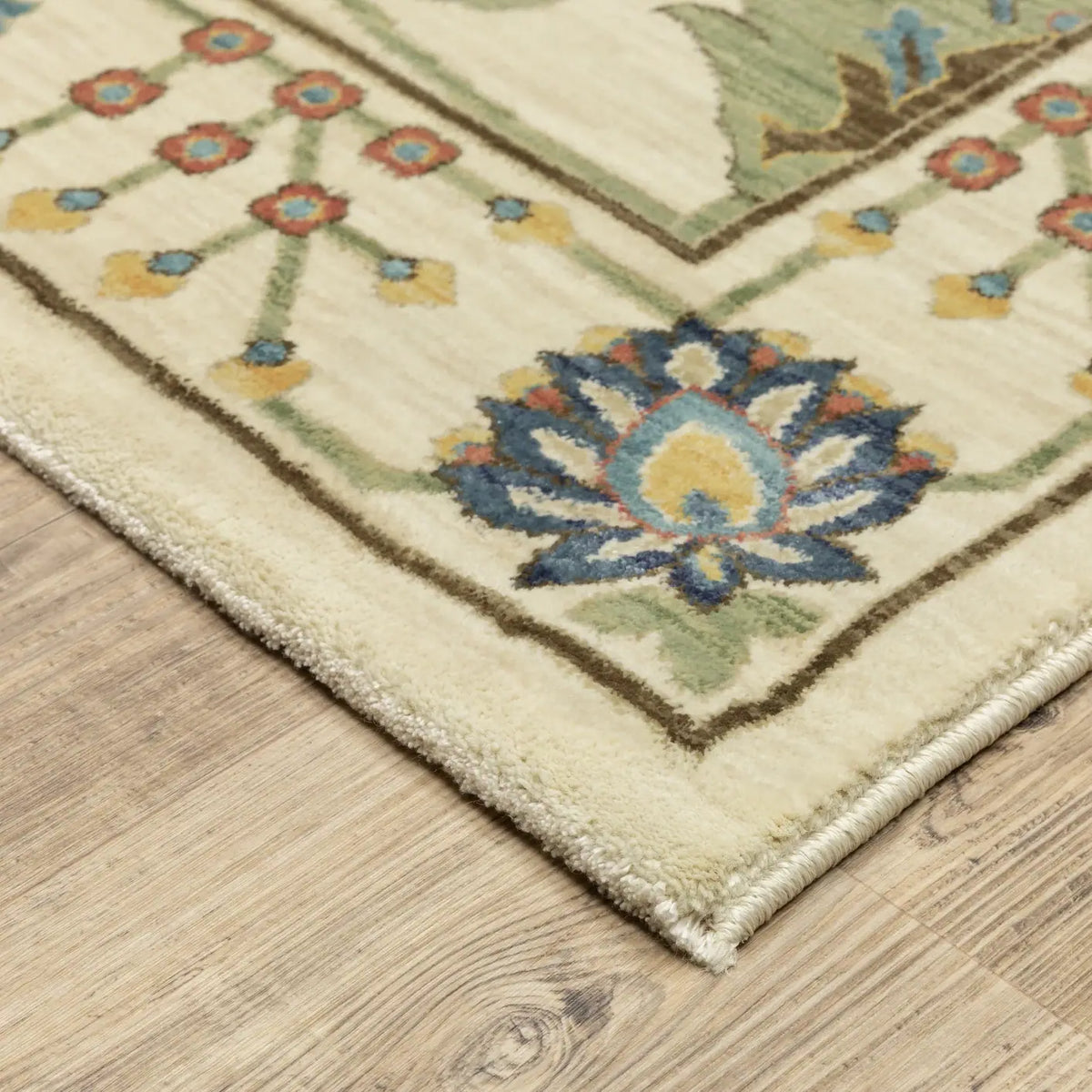 Oriental Weavers Sphinx Francesca Fr01G Ivory/ Multi Rug - corner detail