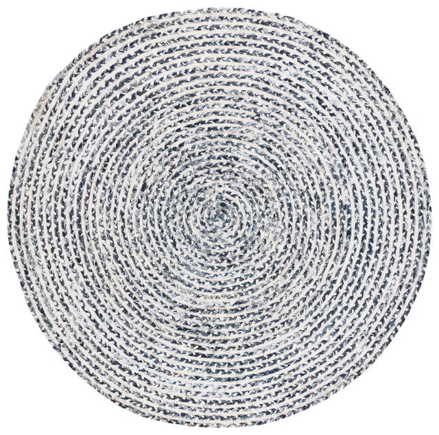 Safavieh Braided 6'-0" x 6'-0" Rug in Black / Navy