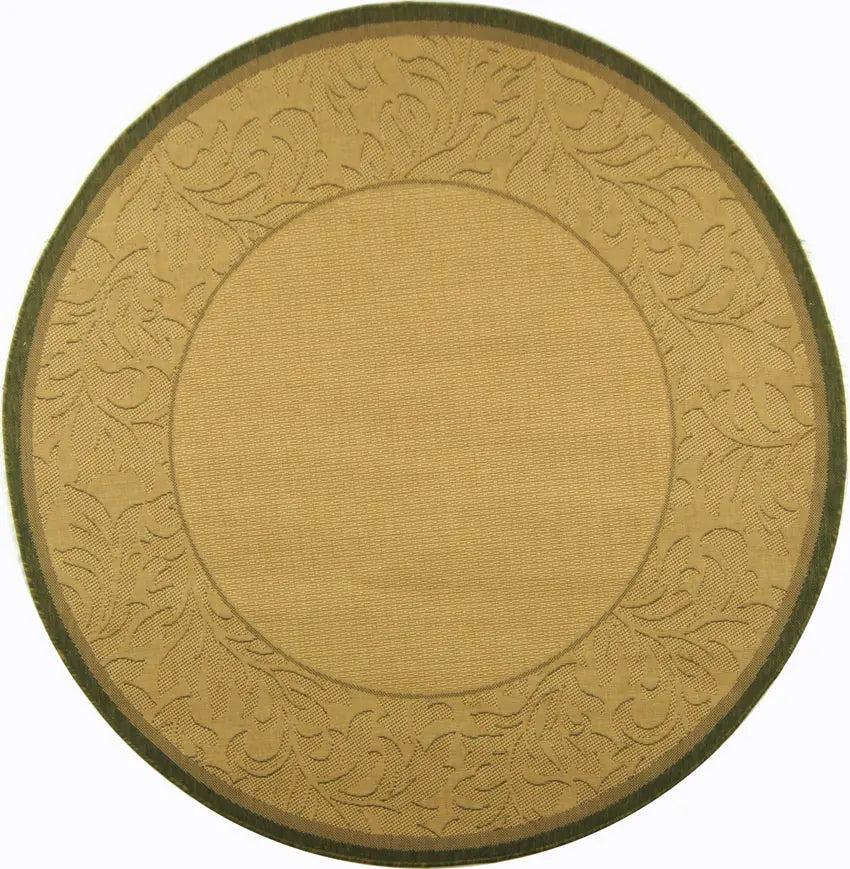 Safavieh Courtyard 6'-7" x 6'-7" Rug in Natural / Olive