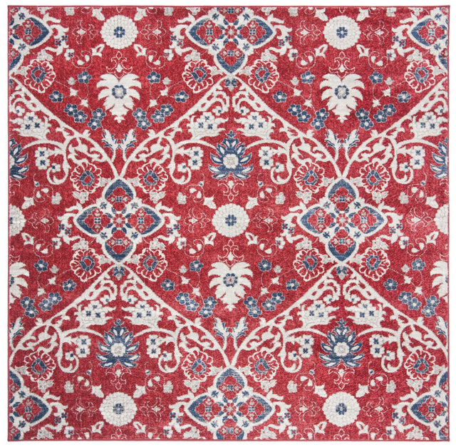 Safavieh Brentwood 6'-7" x 6'-7" Rug in Red / Ivory