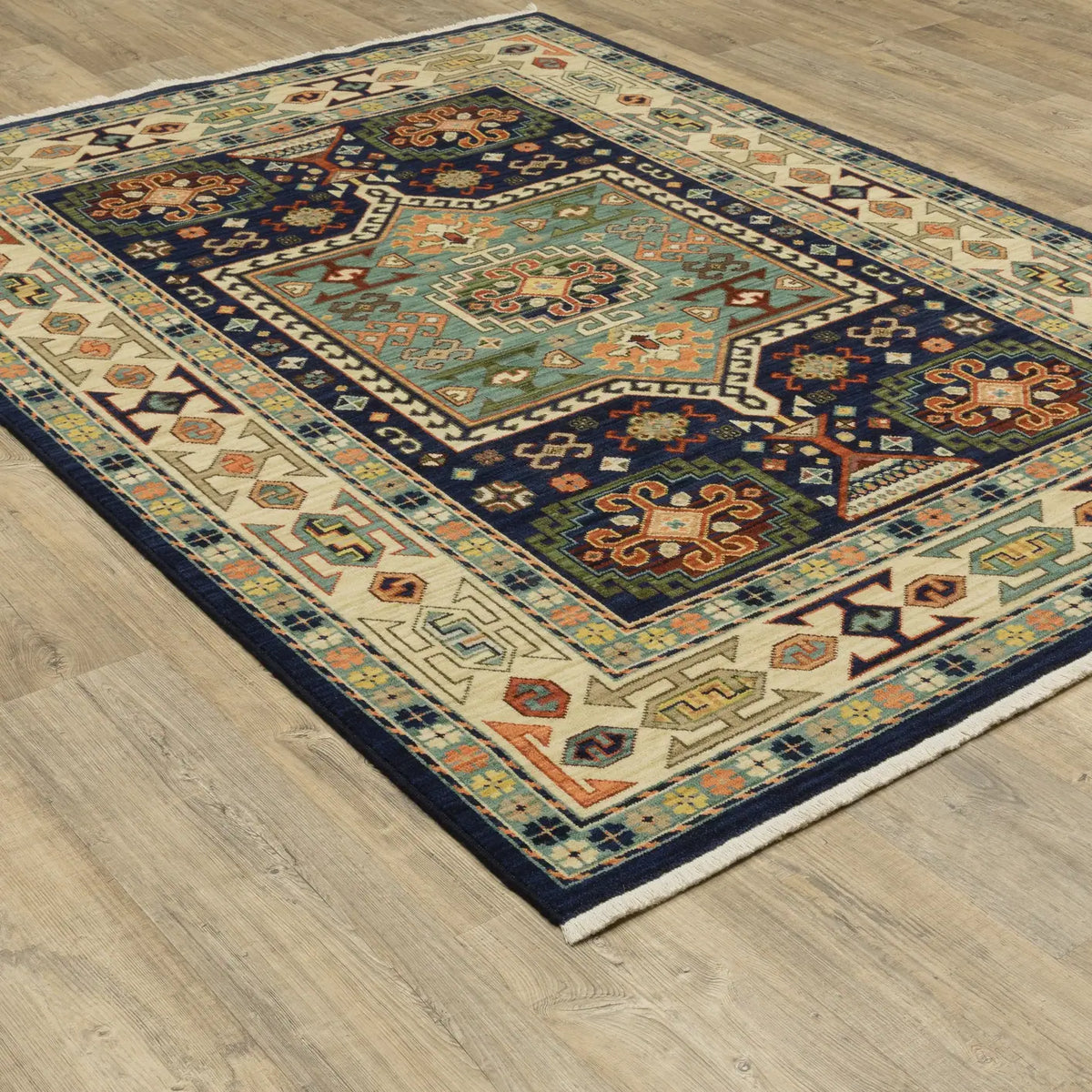 Oriental Weavers Sphinx Lilihan 041H6 Blue/ Ivory Rugs - angle detail