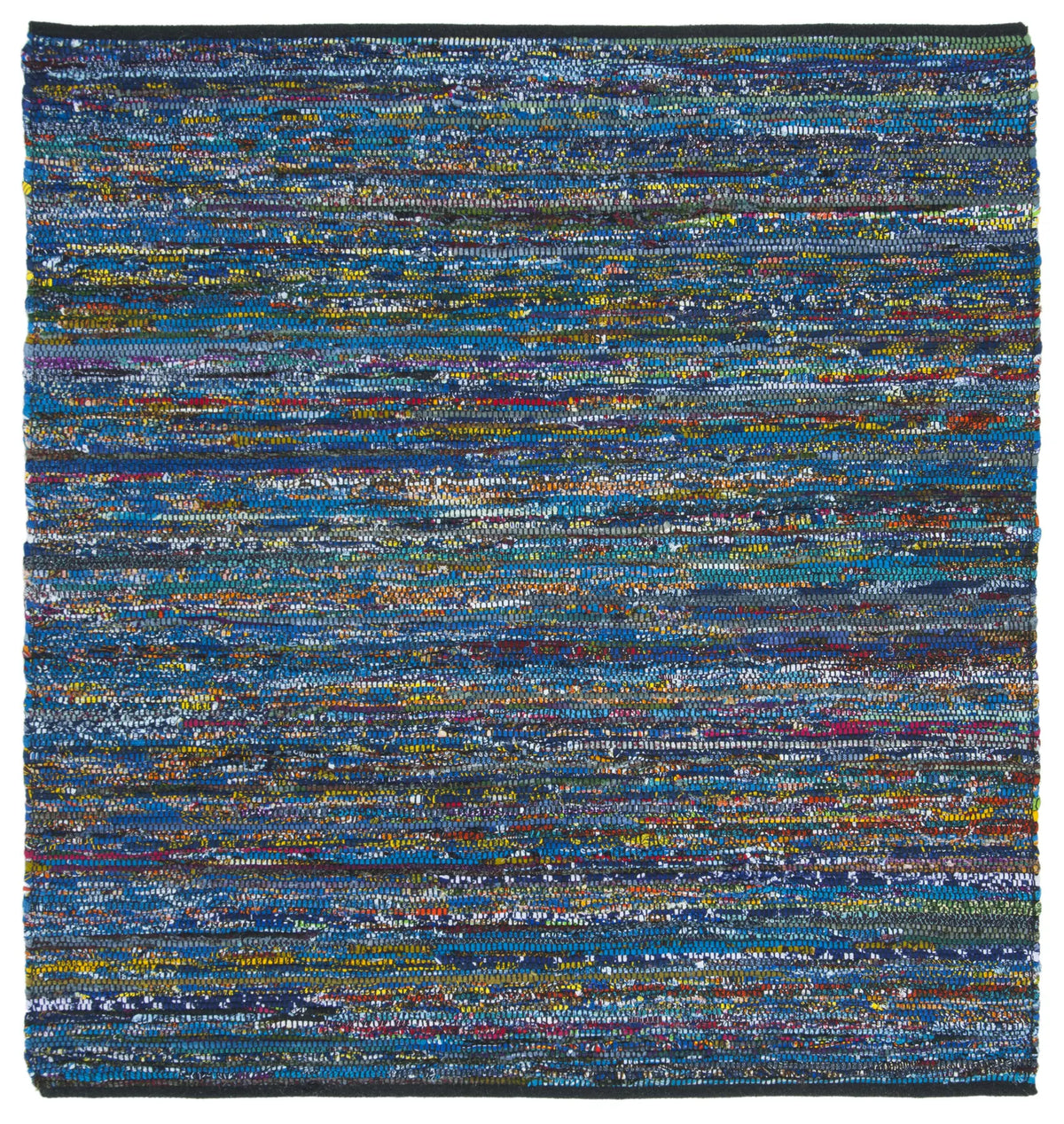 Safavieh Rag Rug 6'-0" x 6'-0" Rug in Turquoise / Black