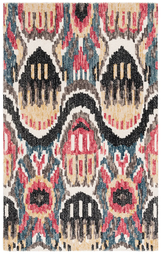 Safavieh Ikat 4'-0" x 6'-0" Rug in Black / Red