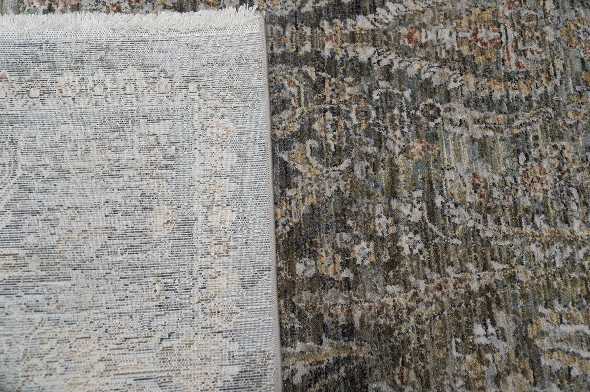 Dynamic Rugs Pandora 17641 Power Loomed Transitional Brown/Beige/White Rug - Corner