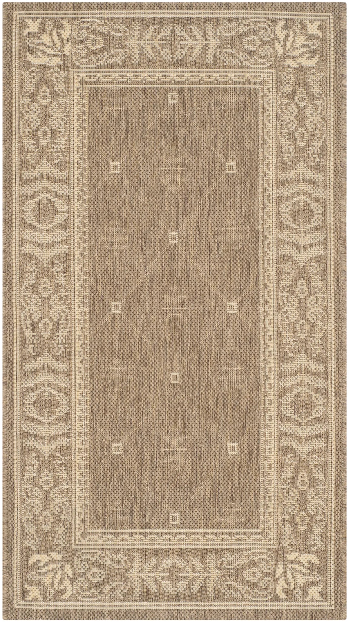 Safavieh Courtyard 2'-0" x 3'-7" Rug in Brown / Natural