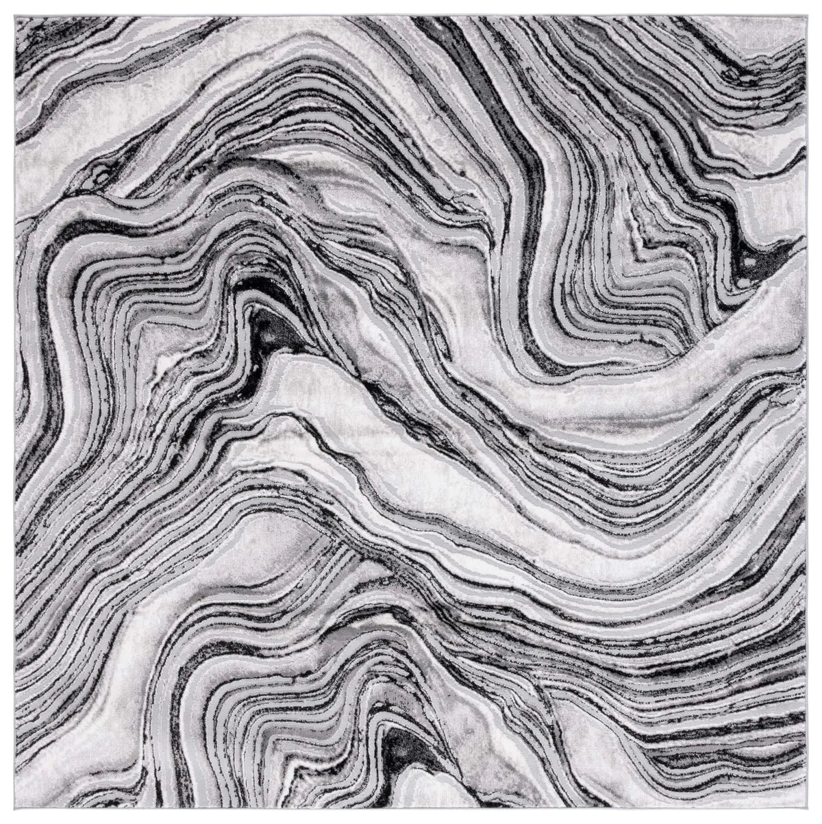Safavieh Meadow 500 6'-7" x 6'-7" Rug in Black / Grey