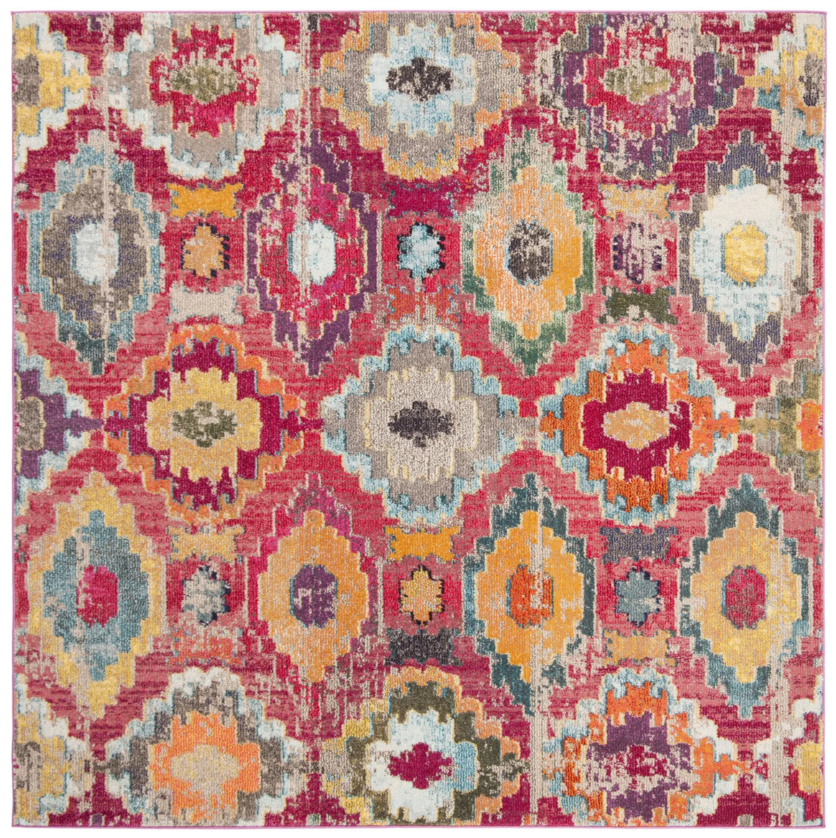 Safavieh Monaco 6'-7" x 6'-7" Rug in Red / Blue