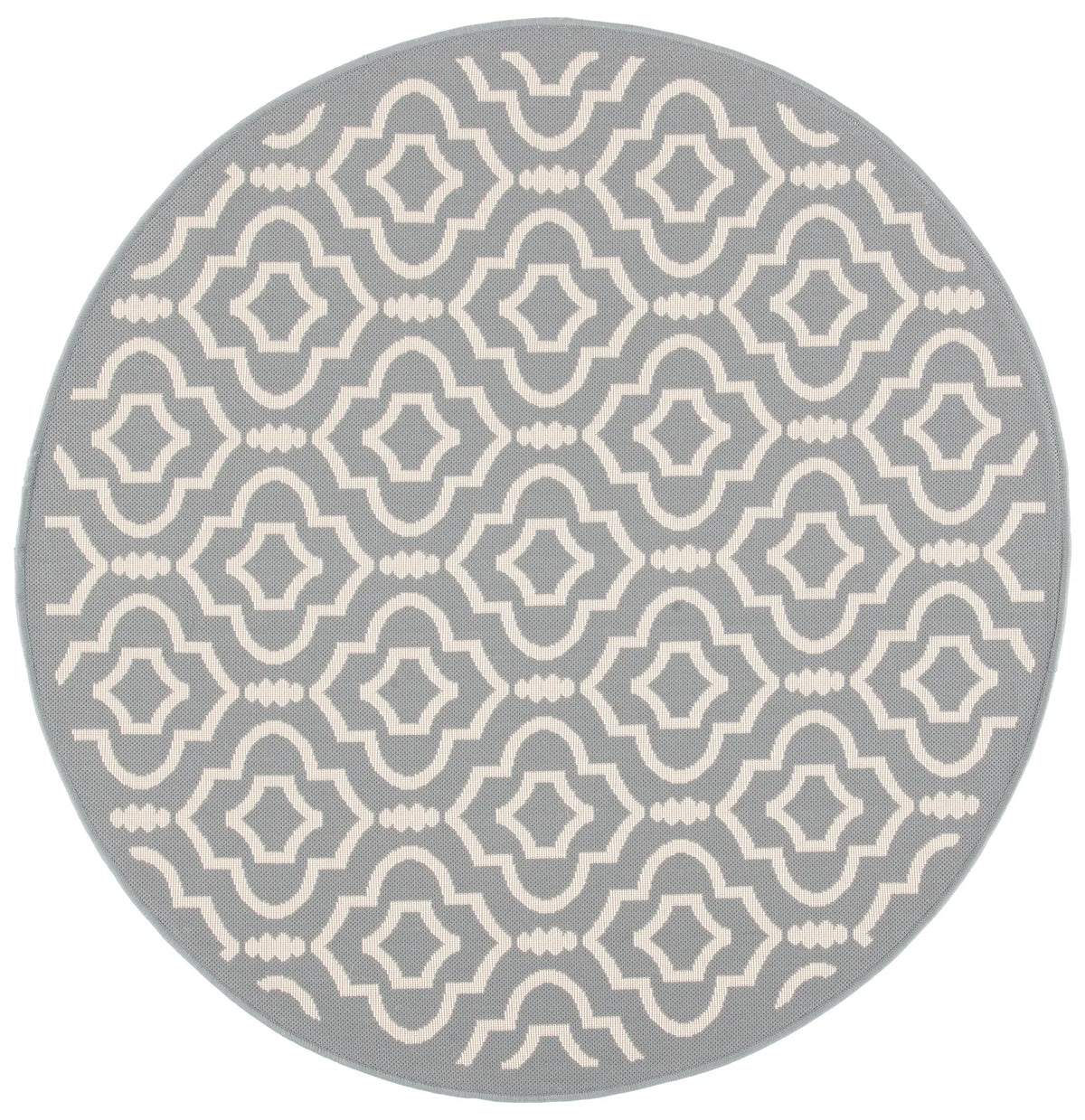 Safavieh Courtyard 5'-3" x 5'-3" Rug in Anthracite / Beige