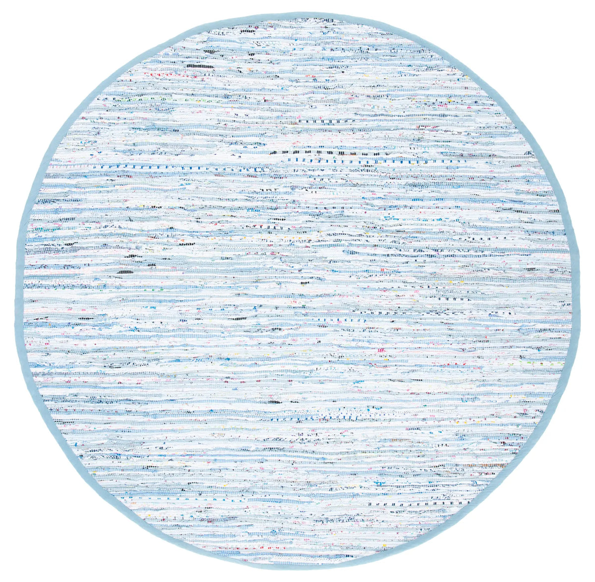 Safavieh Rag Rug 6'-0" x 6'-0" Rug in Light Blue / Multi