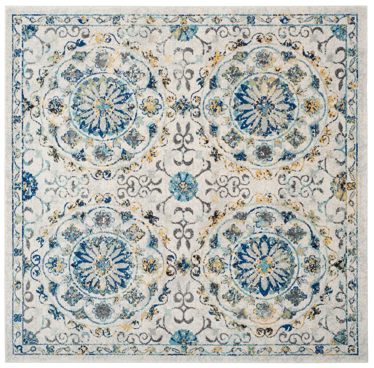 Safavieh Evoke 6'-7" x 6'-7" Rug in Ivory / Blue