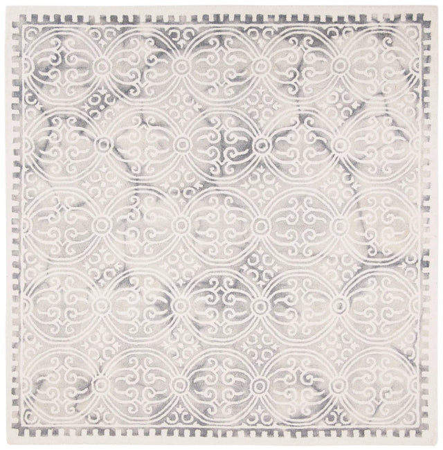 Safavieh Dip Dye 7'-0" x 7'-0" Rug in Silver / Ivory