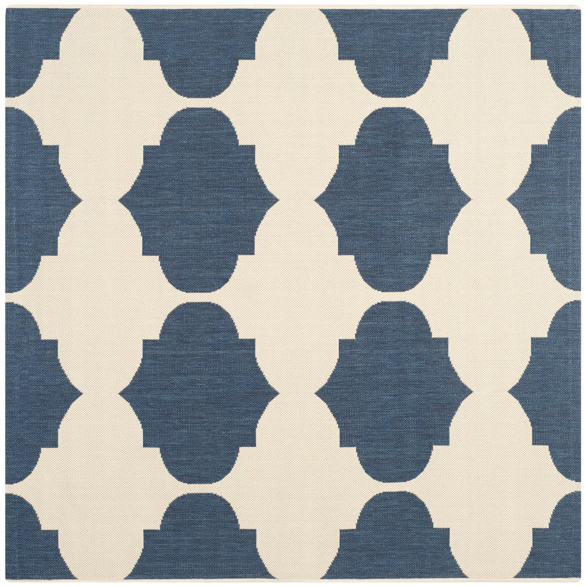 Safavieh Courtyard 5'-3" x 5'-3" Rug in Beige / Navy