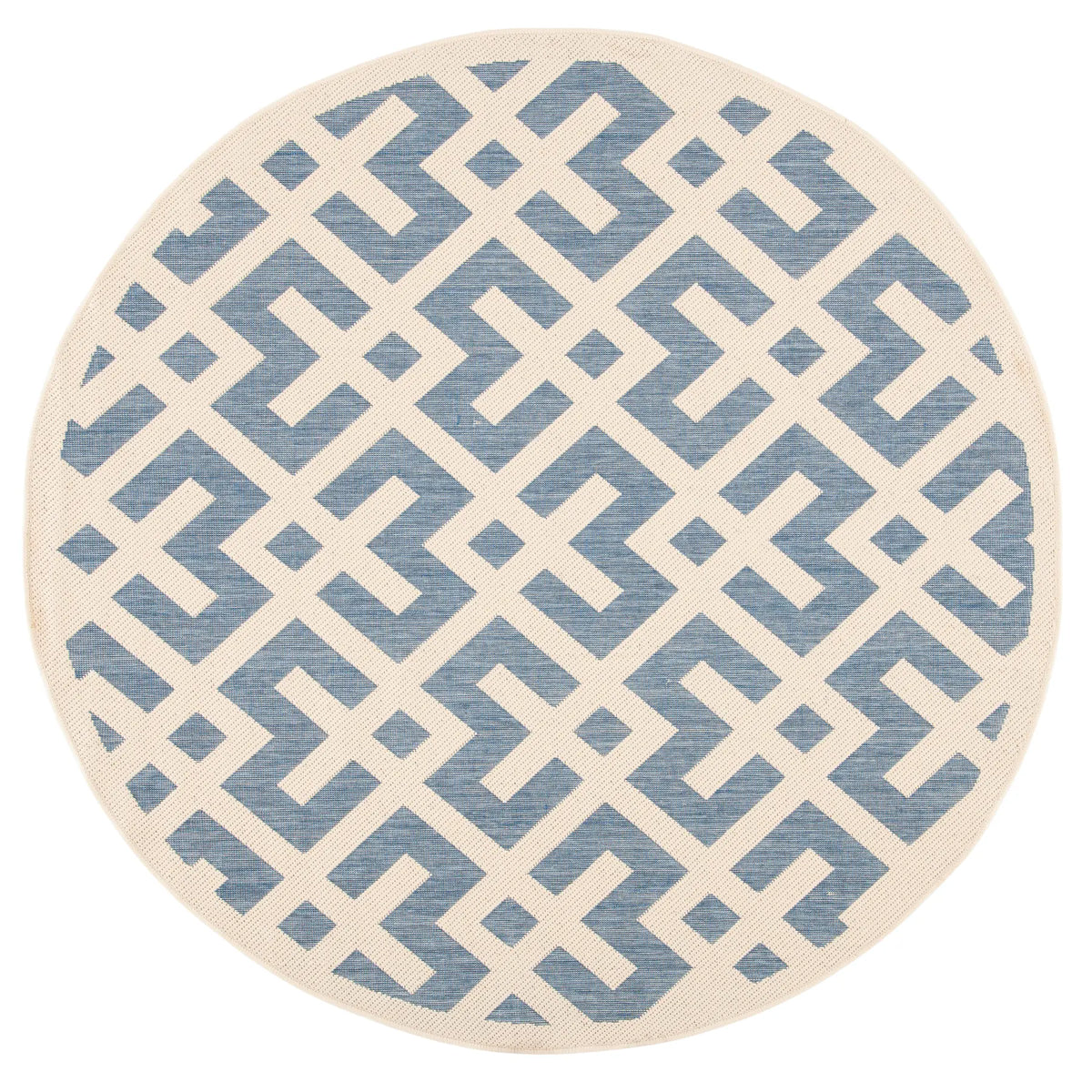 Safavieh Courtyard 5'-3" x 5'-3" Rug in Blue / Bone