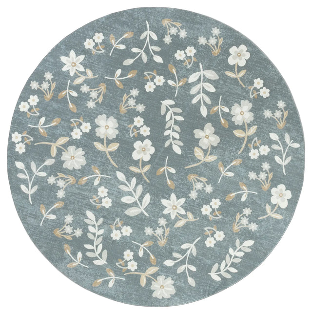 Safavieh Martha Stewart Washable 6'-0" x 6'-0" Rug in Dark Grey / Beige