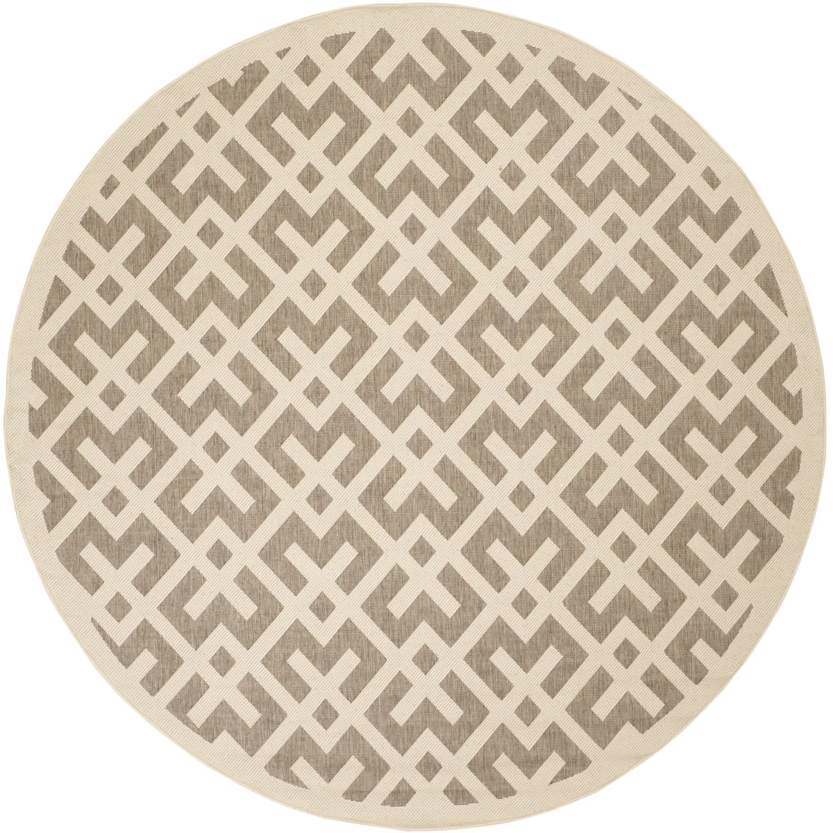 Safavieh Courtyard 6'-7" x 6'-7" Rug in Brown / Bone