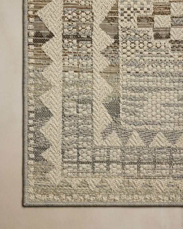 Loloi Saylor SAY-02 Ivory / Granite Rug - corner on wood