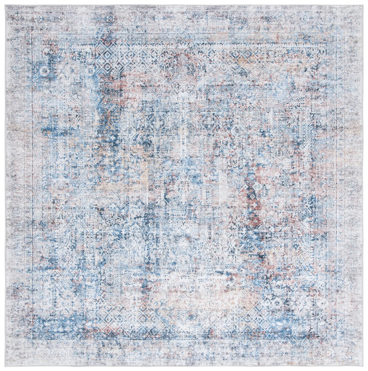 Safavieh Santa Monica 6'-0" x 6'-0" Rug in Blue / Rust