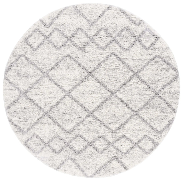 Safavieh Berber Shag 7'-0" x 7'-0" Rug in Ivory / Grey