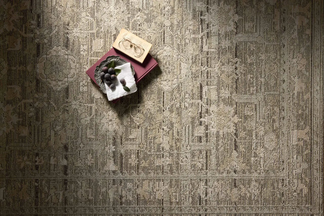 Loloi Milena MLE-01 Sage / Ivory Rug - styled aerial 1