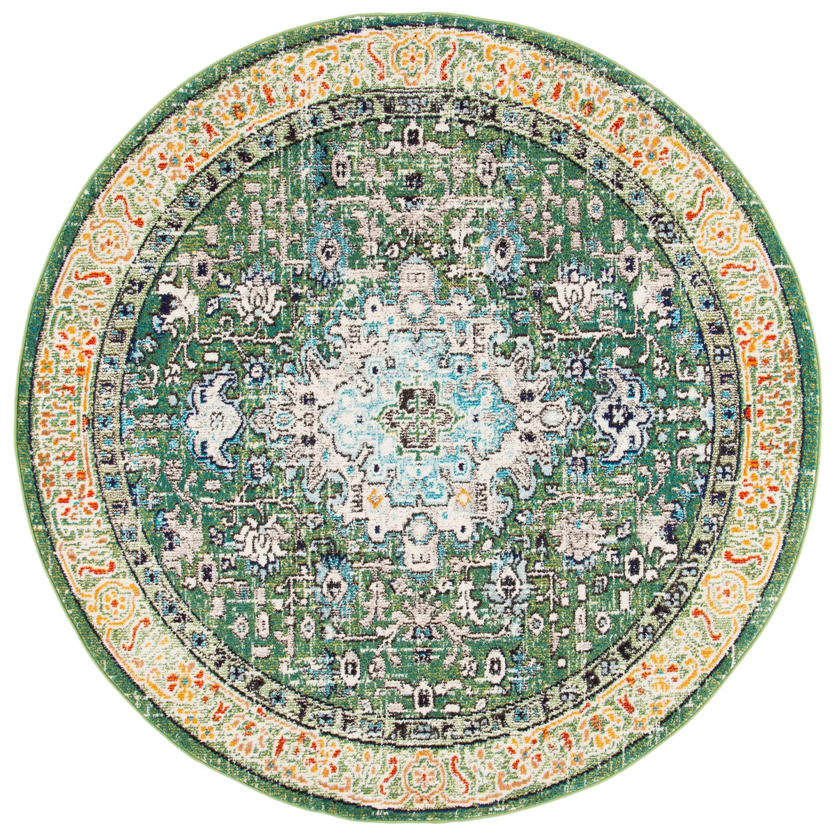 Safavieh Madison 5'-0" x 5'-0" Rug in Green / Turquoise