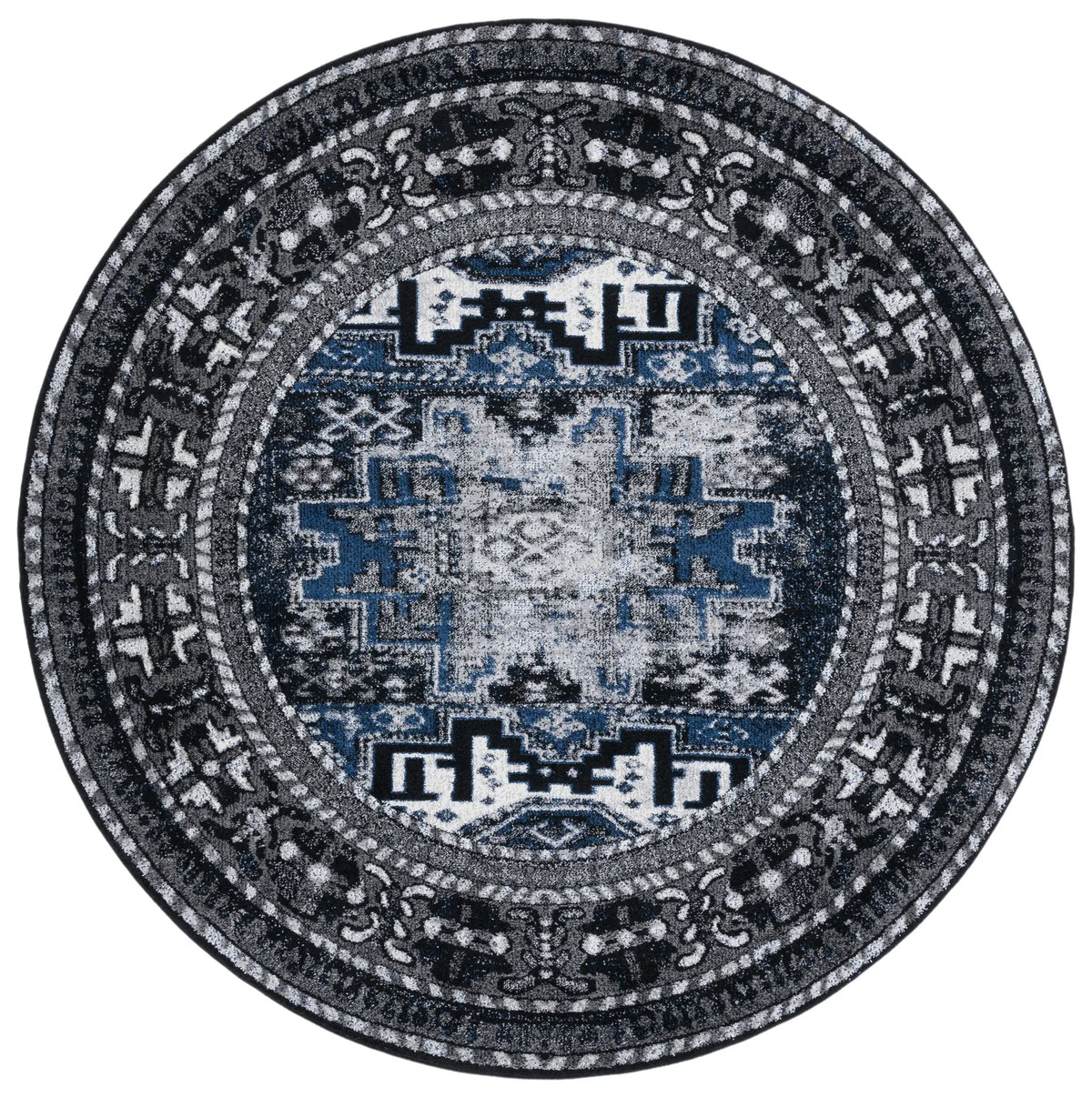Safavieh Vintage Hamadan 6'-7" x 6'-7" Rug in Grey / Blue