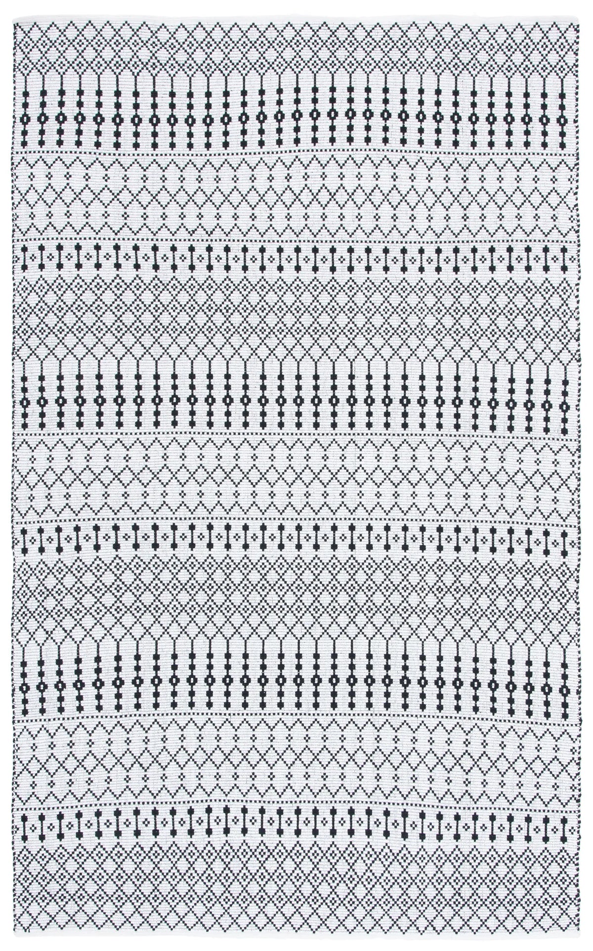 Safavieh Kilim 4'-0" x 6'-0" Rug in Ivory / Black