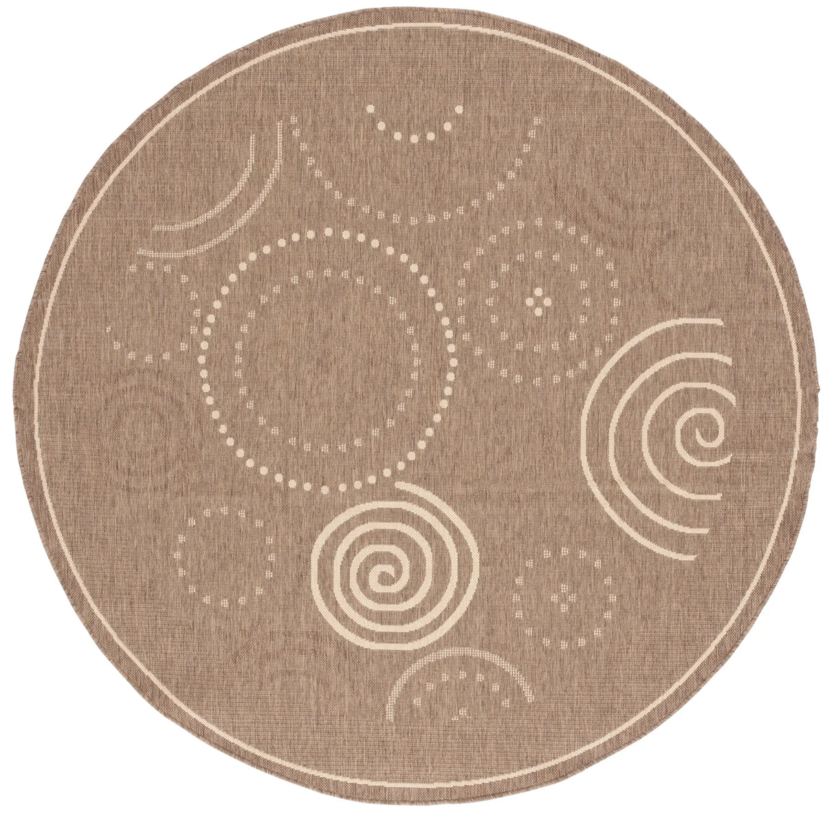 Safavieh Courtyard 6'-7" x 6'-7" Rug in Brown / Natural