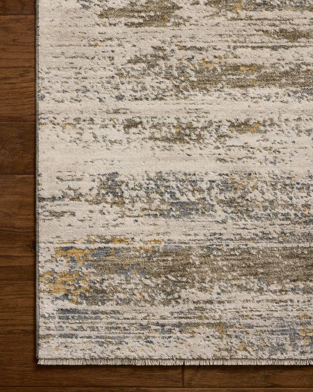 Loloi Nellie NEL-04 Lagoon / Dove Rug - corner on wood
