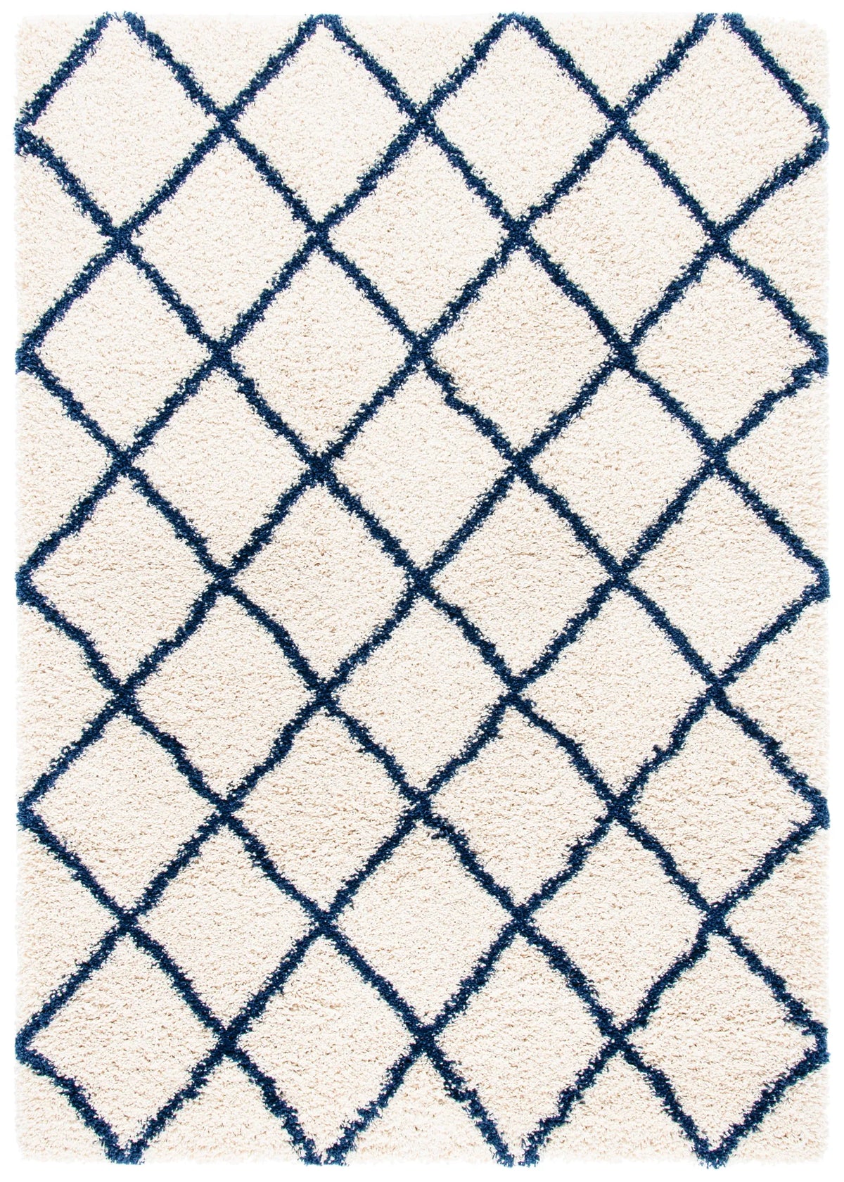Safavieh Hudson Shag 4'-0" x 6'-0" Rug in Ivory / Navy