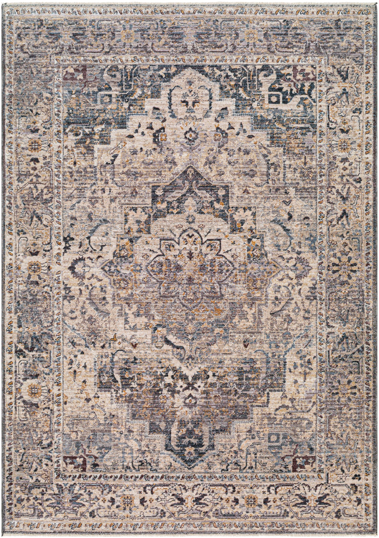 Surya Aida Aad-2311 Beige, Medium Gray, Tan, Ivory, Deep Teal, Charcoal Rug.