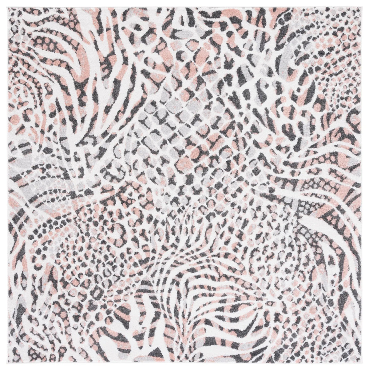 Safavieh Amsterdam 6'-7" x 6'-7" Rug in Ivory / Blush