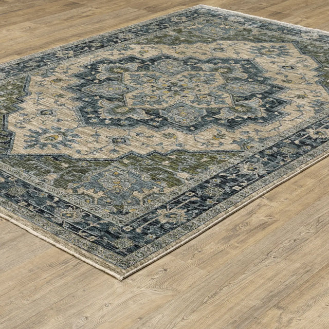 Oriental Weavers Sphinx Aberdeen 051G1 Blue/Beige Rugs - angle detail
