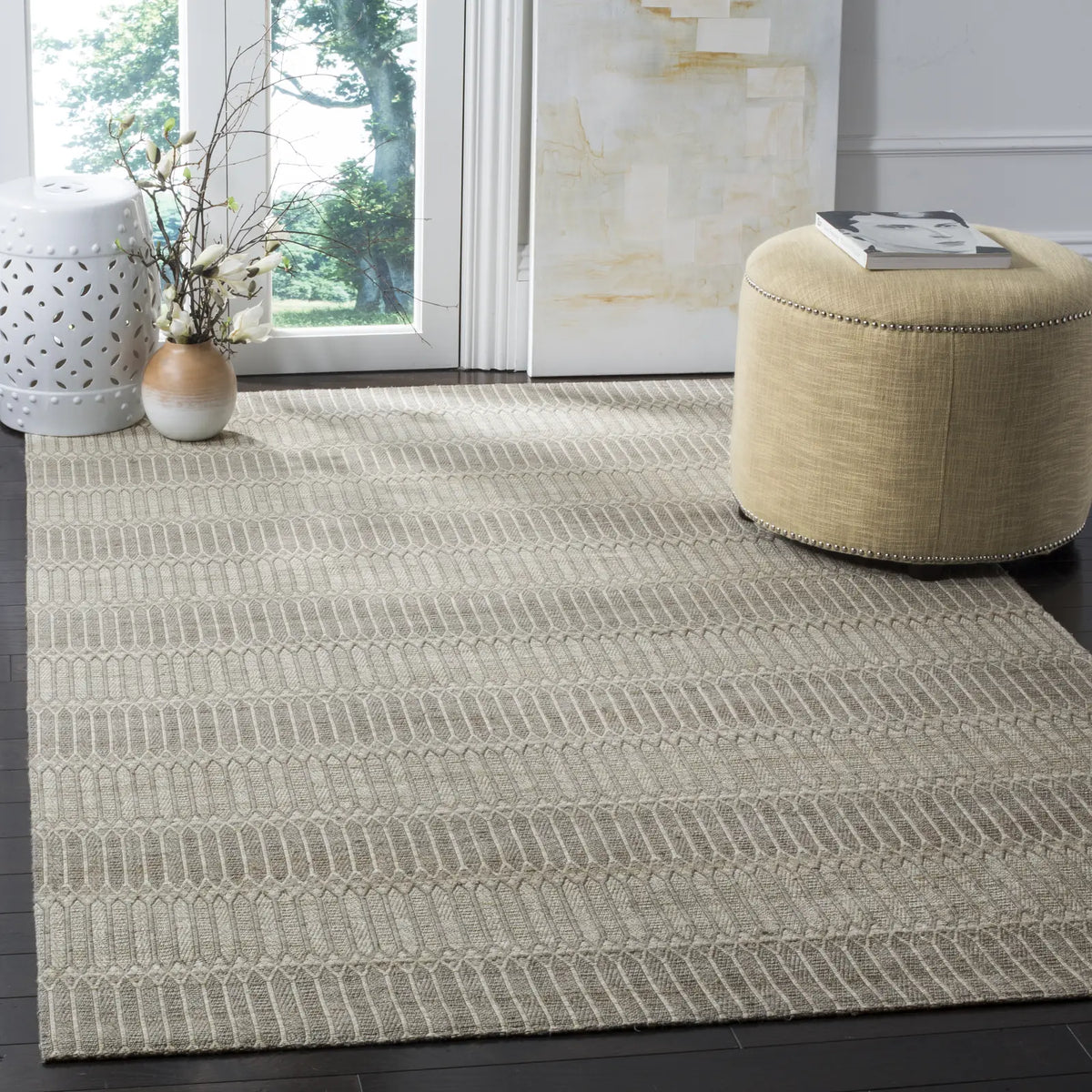 Safavieh Marbella 5'-0" x 8'-0" Rug in Camel / Grey