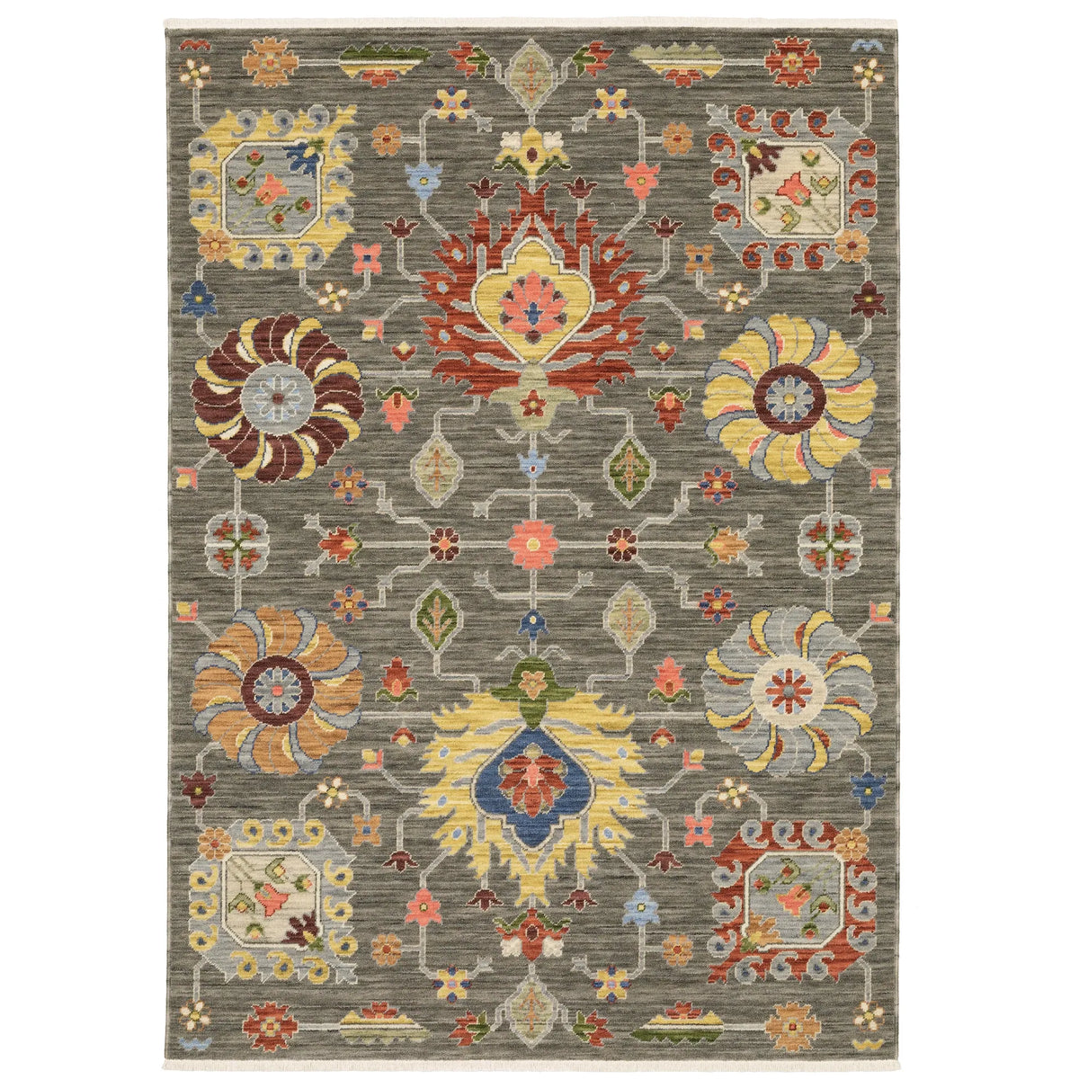 Oriental Weavers Lucca 8111K Grey/ Multi Rug - main flat