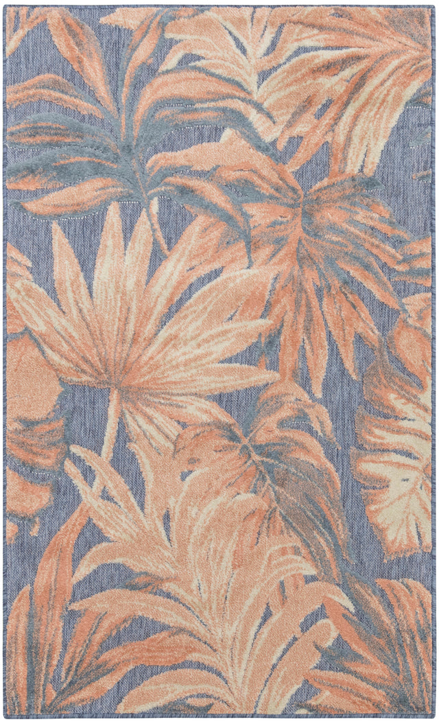 Nourison Aloha ALH43 Machine Made Blue, Rose Rug