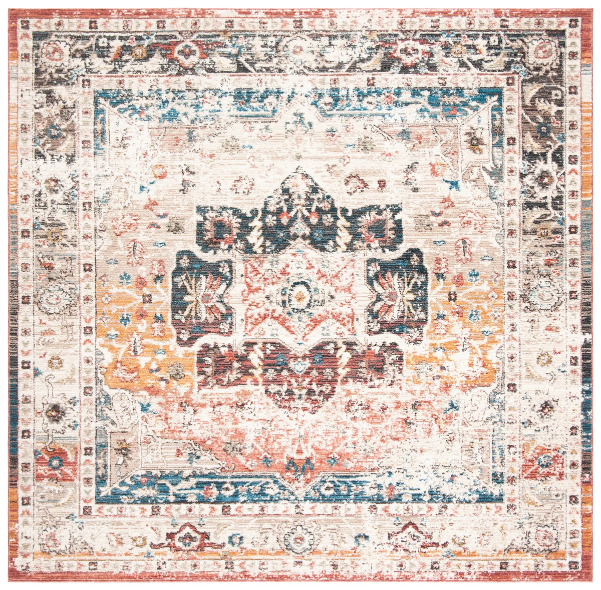 Safavieh Carlyle 200 6'-7" x 6'-7" Rug in Ivory / Blue