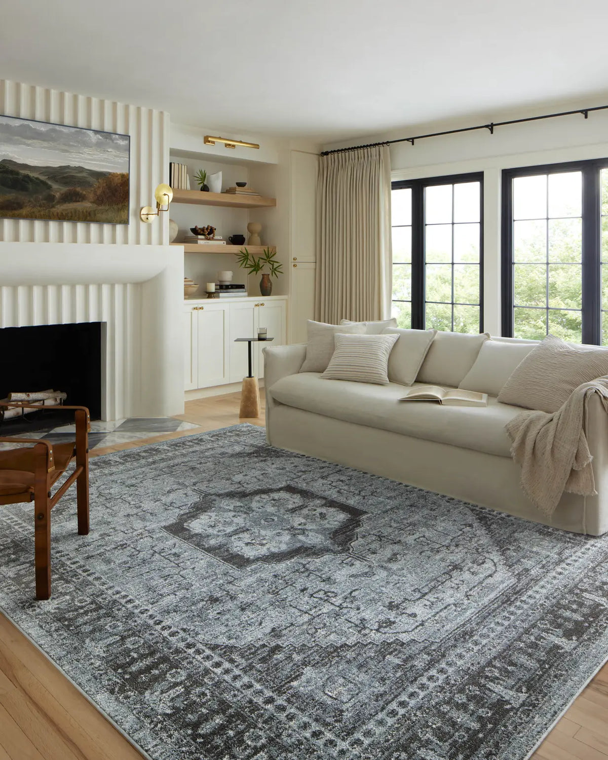 Loloi Odette Odt-08 Sky/Charcoal Rug - room scene 1