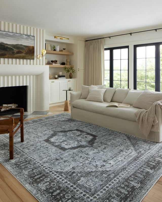 Loloi Odette Odt-08 Sky/Charcoal Rug - room scene 1