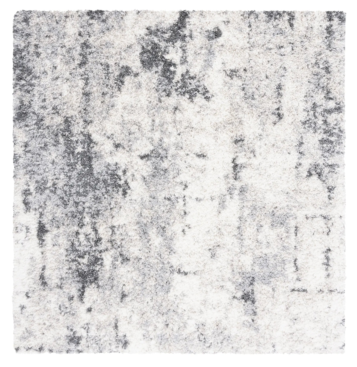 Safavieh Berber Shag 6'-7" x 6'-7" Rug in Ivory / Grey